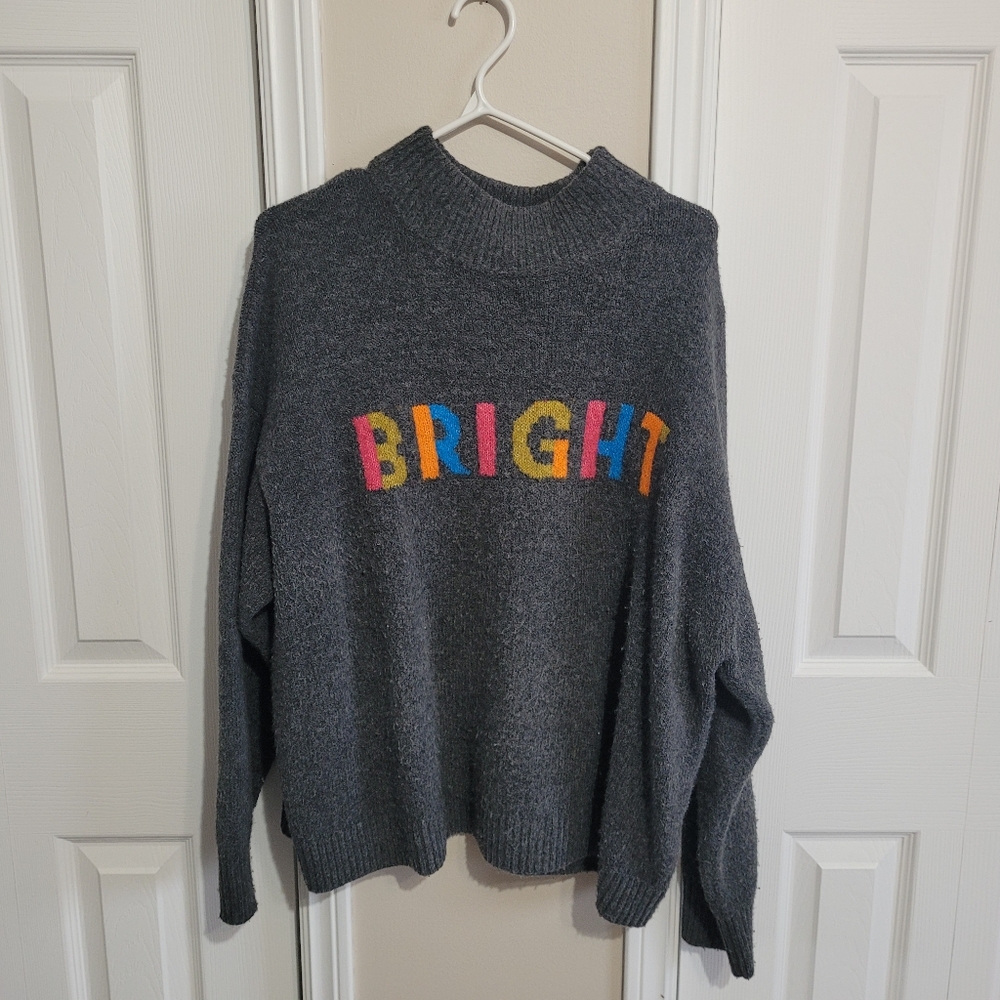 REITMANS bright mock neck grey sweater size XXL